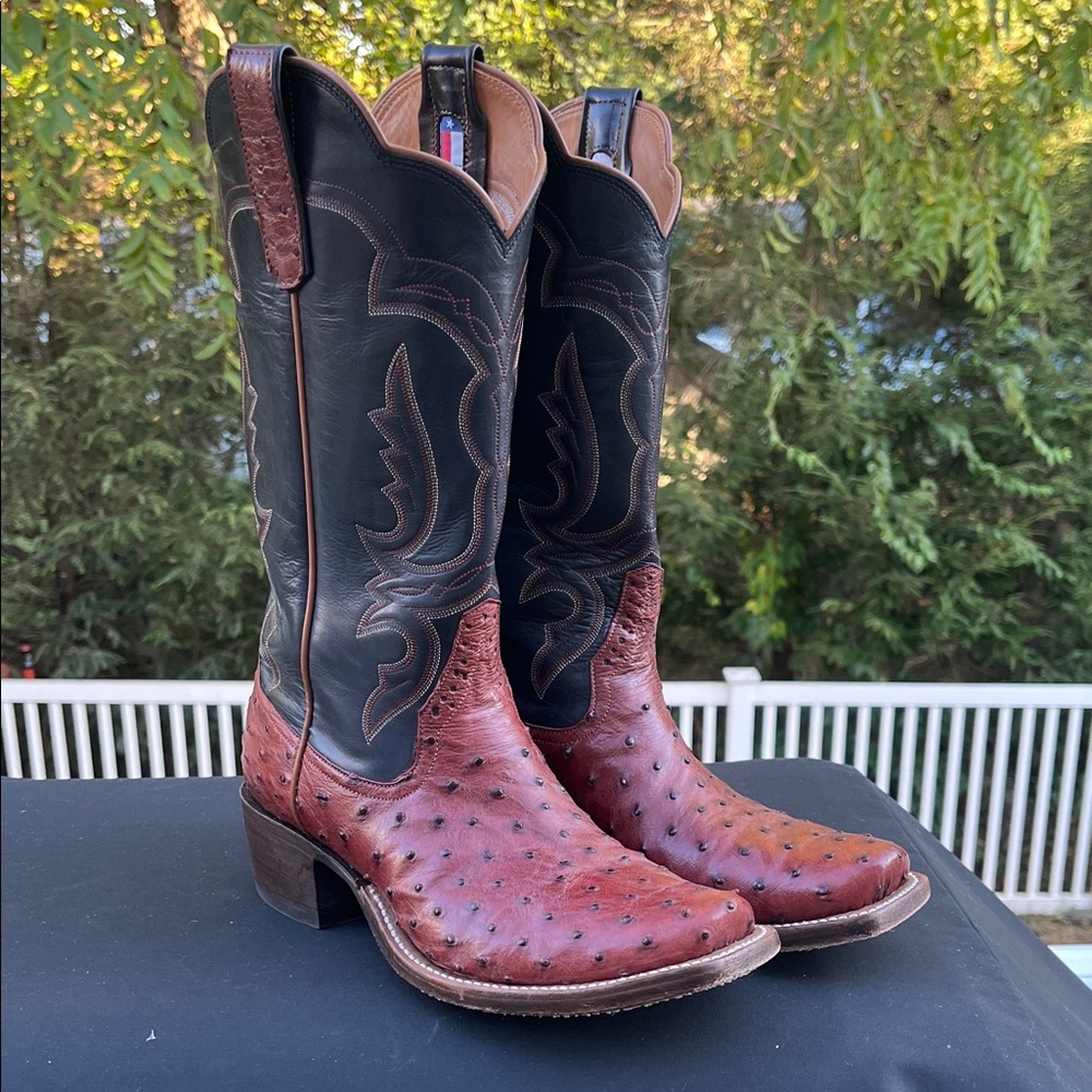 Rios of Mercedes full quill ostrich boots, 8D men’s